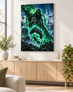 Grüner Cyber-Wächter – Gaming-Leinwandbild, Produktansicht 2