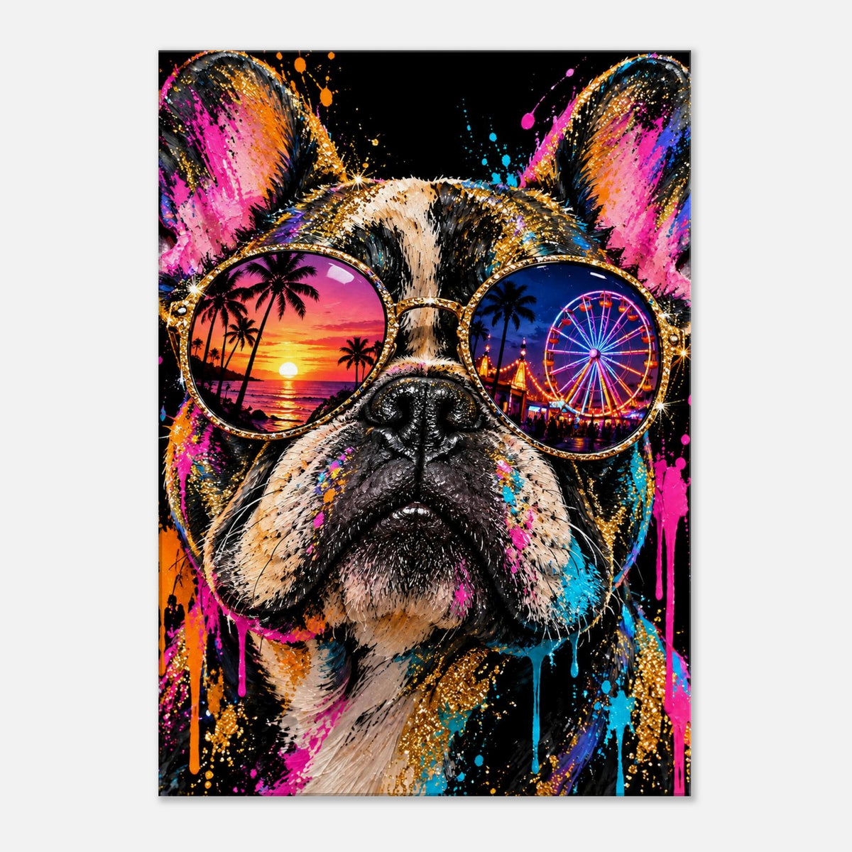 Bulldogge Leinwandbild Pop Art – Produktansicht 08 – Motivhafen