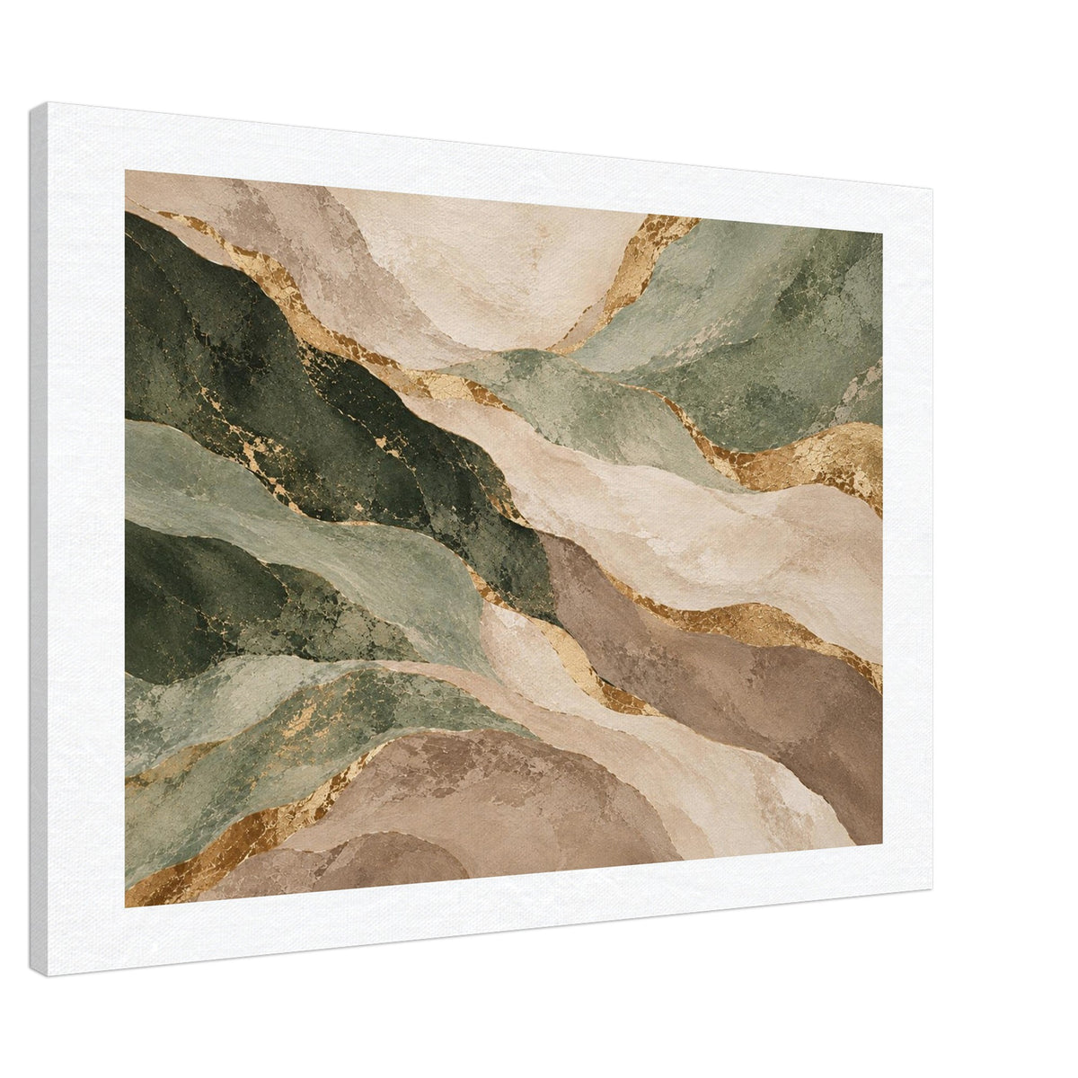 Sage & Gold – abstraktes Leinwandbild in Grün und Beige