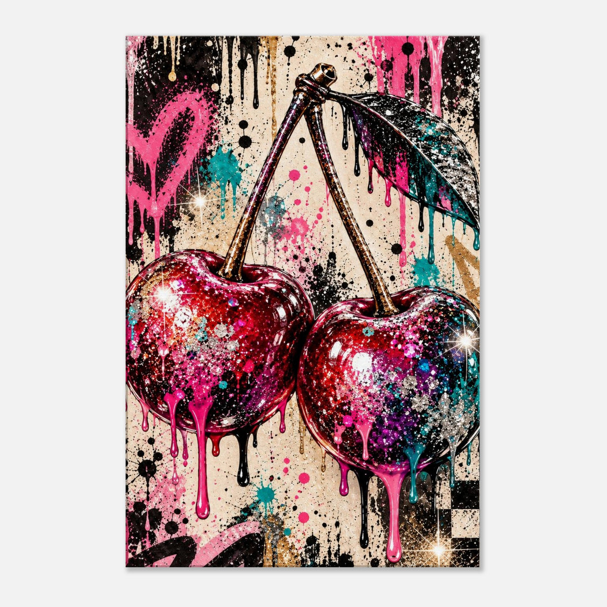 Kirschen Leinwandbild Pop Art – Produktansicht 07 – Motivhafen