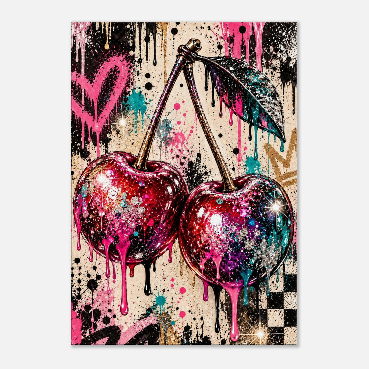 Kirschen Leinwandbild Pop Art – Produktansicht 08 – Motivhafen