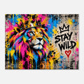 Bunter Löwe Stay Wild Leinwand – Produktansicht 8