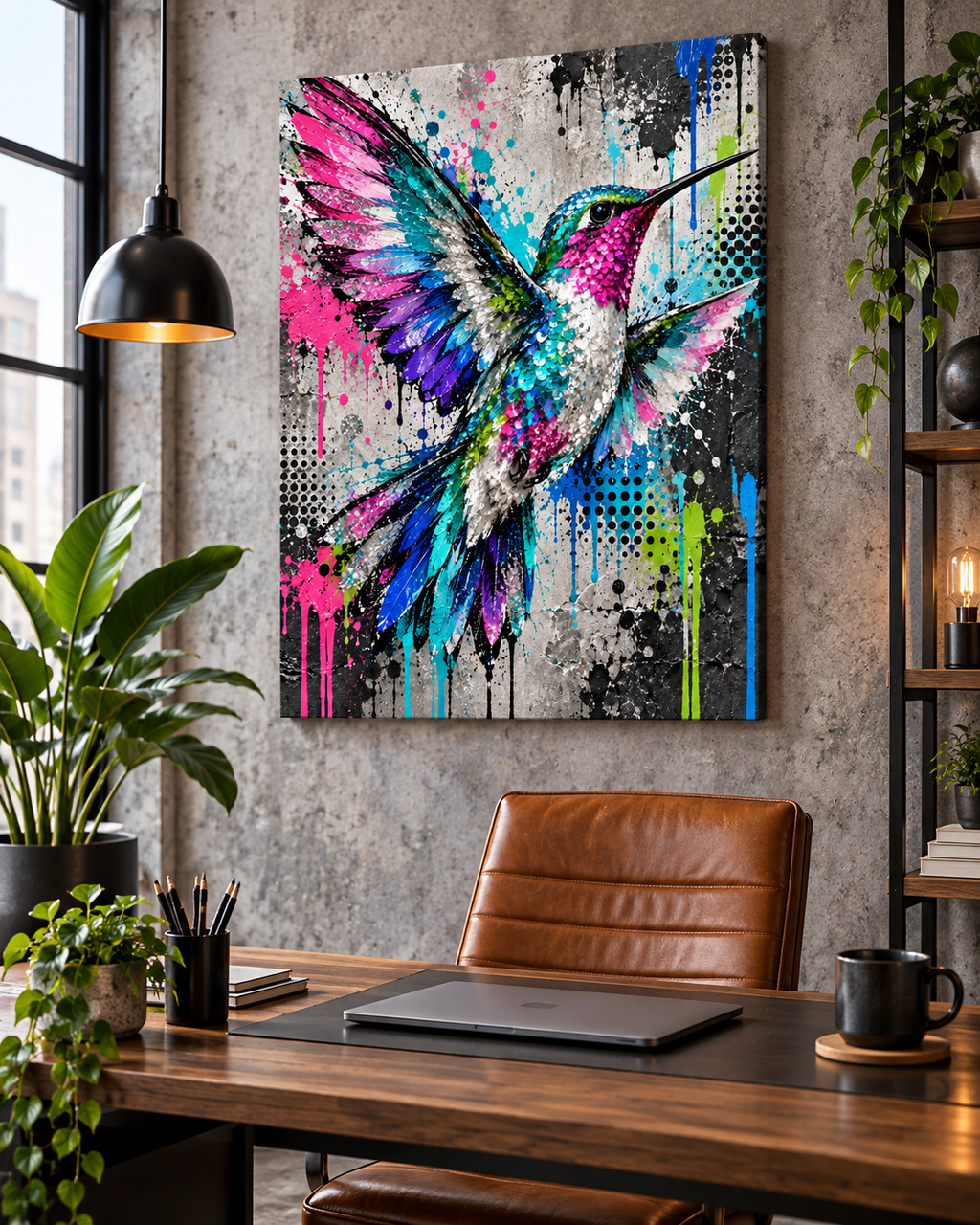 Kolibri Leinwandbild Street Art – Produktansicht 12 – Motivhafen
