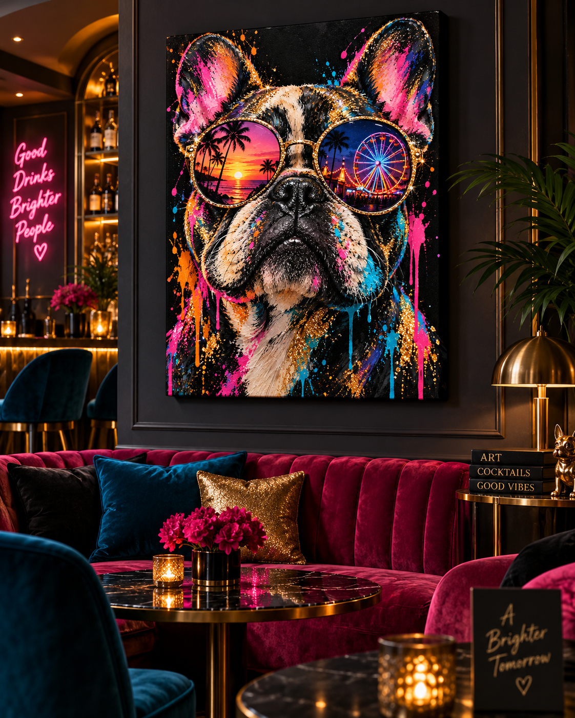 Bulldogge Leinwandbild Pop Art – Produktansicht 11 – Motivhafen