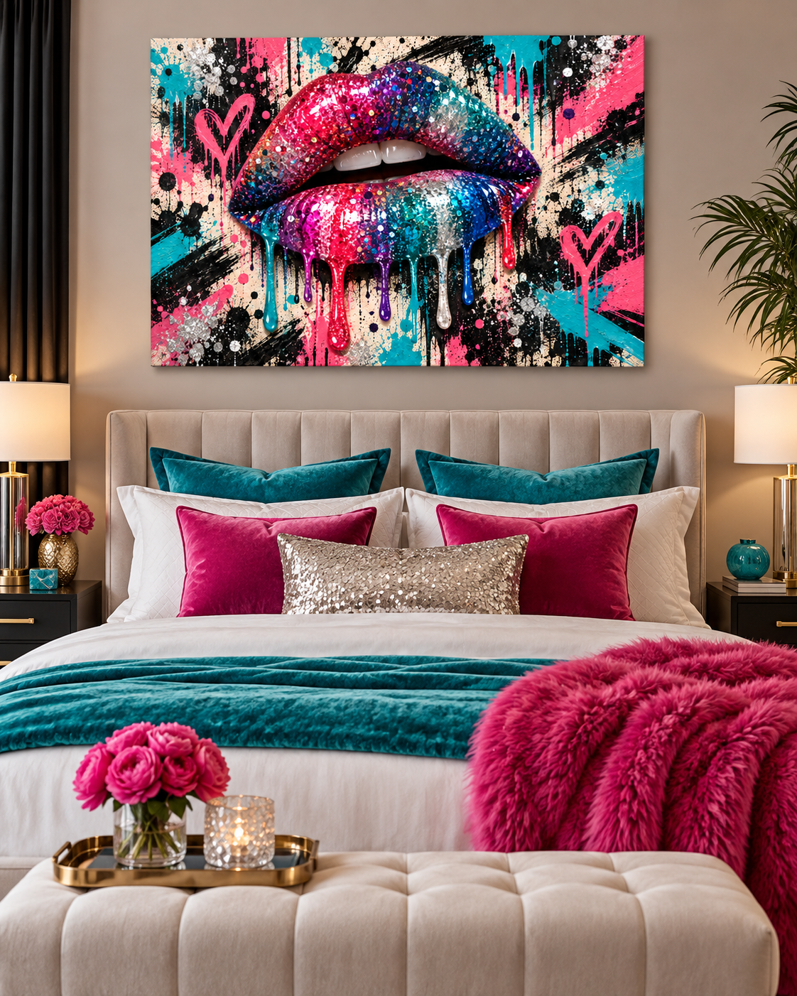 Glitzer Lippen Leinwandbild Pop Art – Produktansicht 09 – Motivhafen