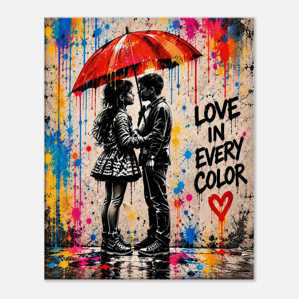 Love in Every Color Street-Art Leinwand – Produktansicht 7