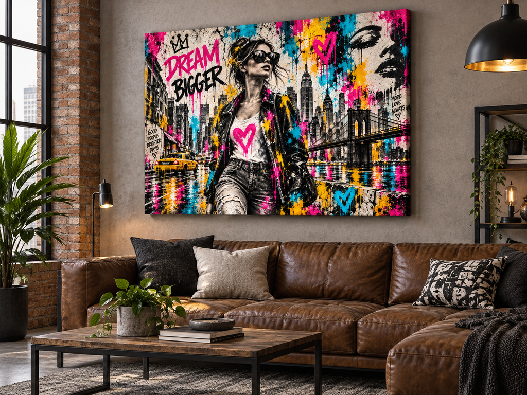 Dream Bigger – Street-Art Leinwandbild