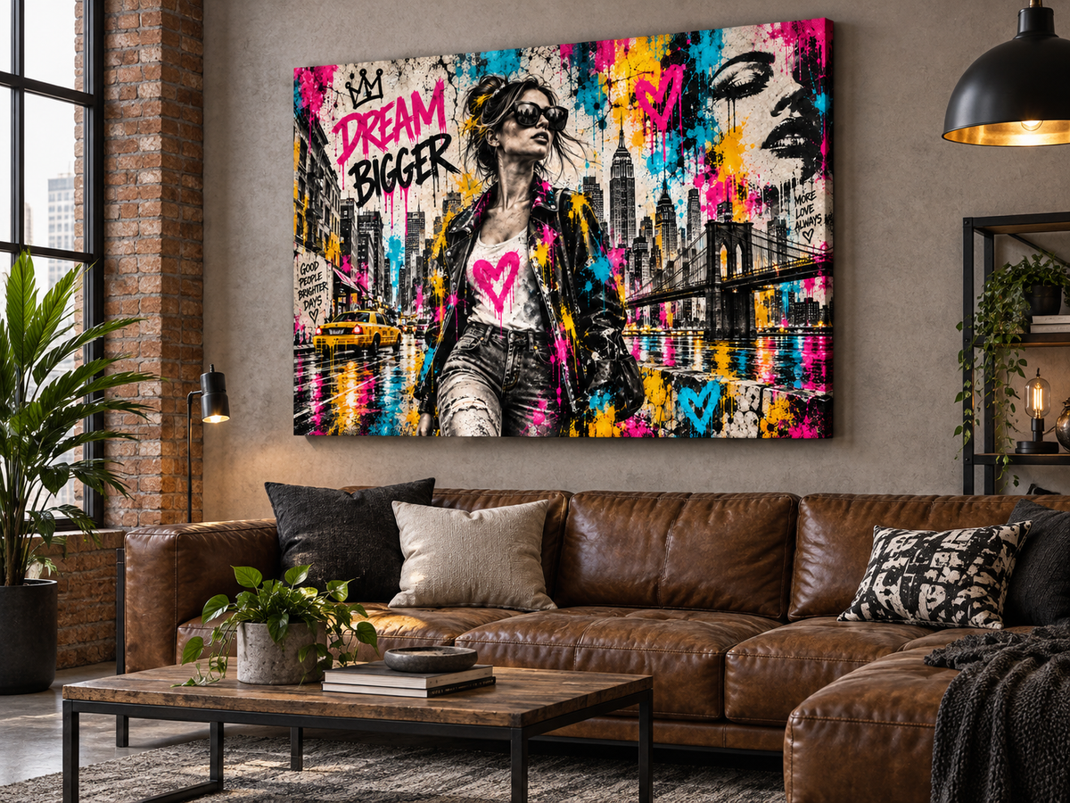 Dream Bigger – Street-Art Leinwandbild