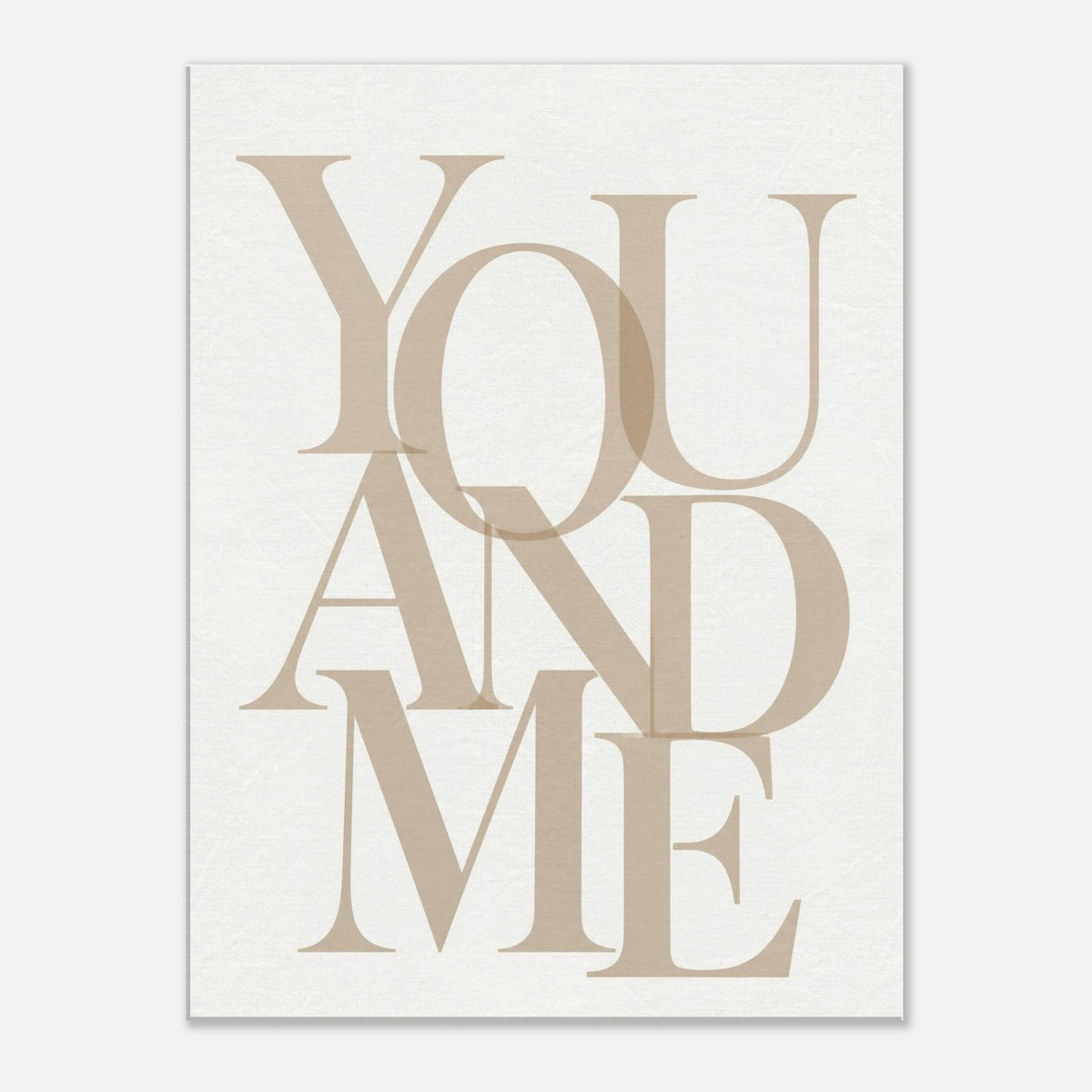 YOU AND ME – minimalistisches Leinwandbild in Beige