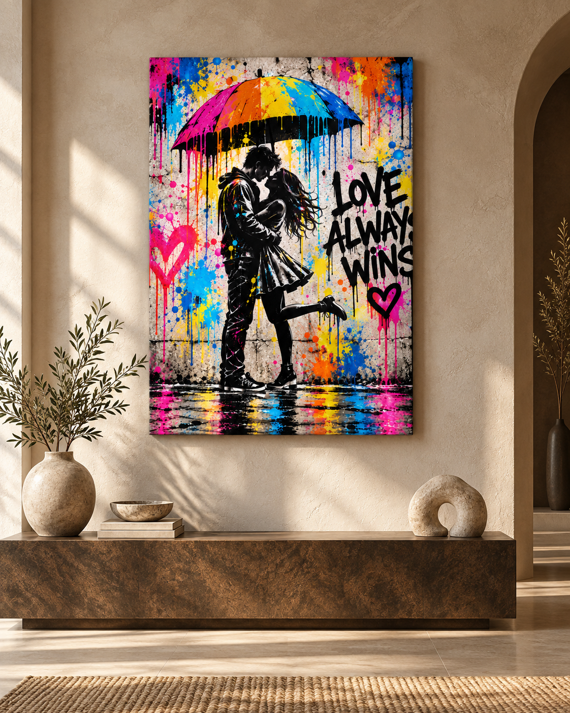 Love Always Wins Street-Art Leinwand – Produktansicht 11
