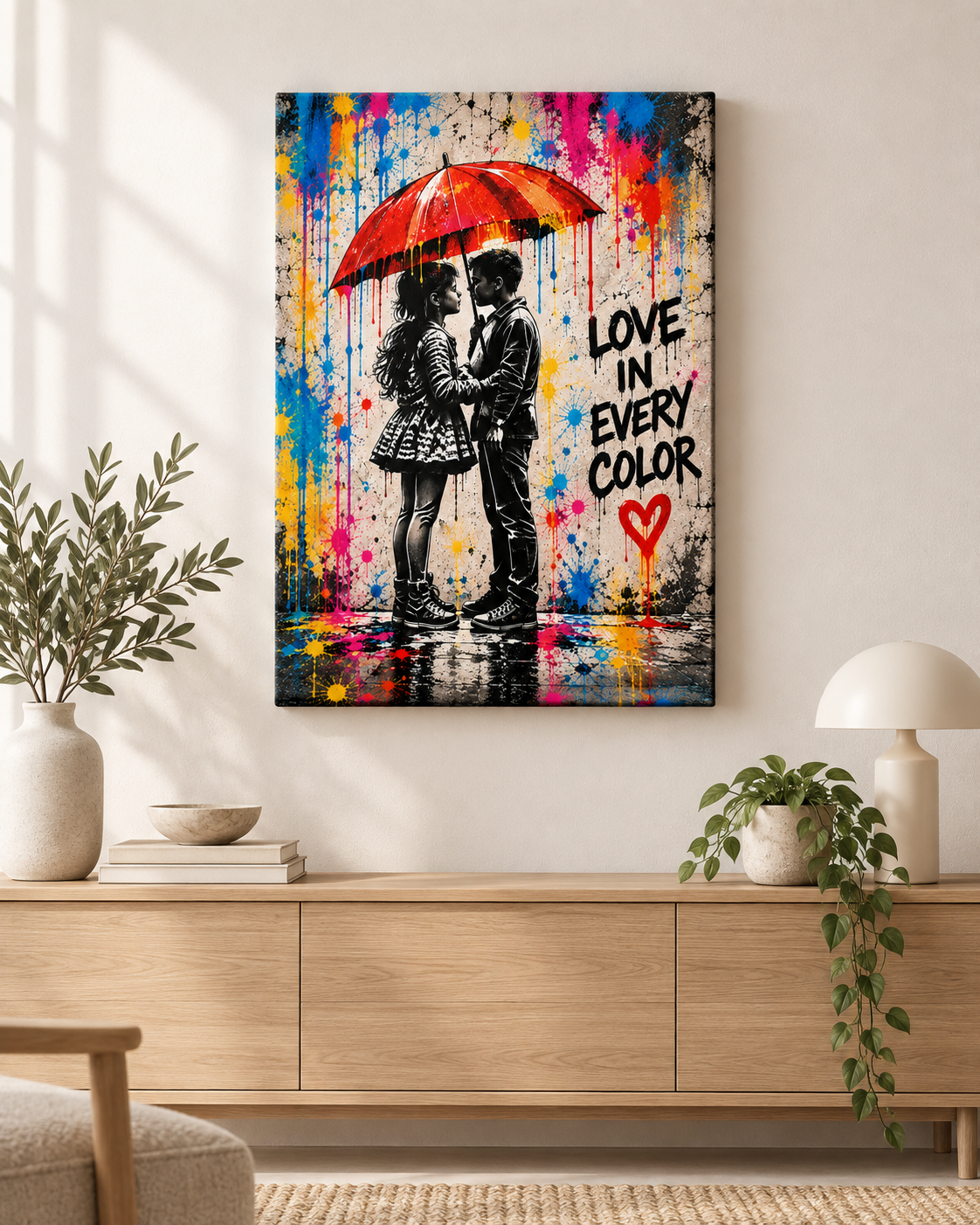 Love in Every Color Street-Art Leinwand – Produktansicht 11