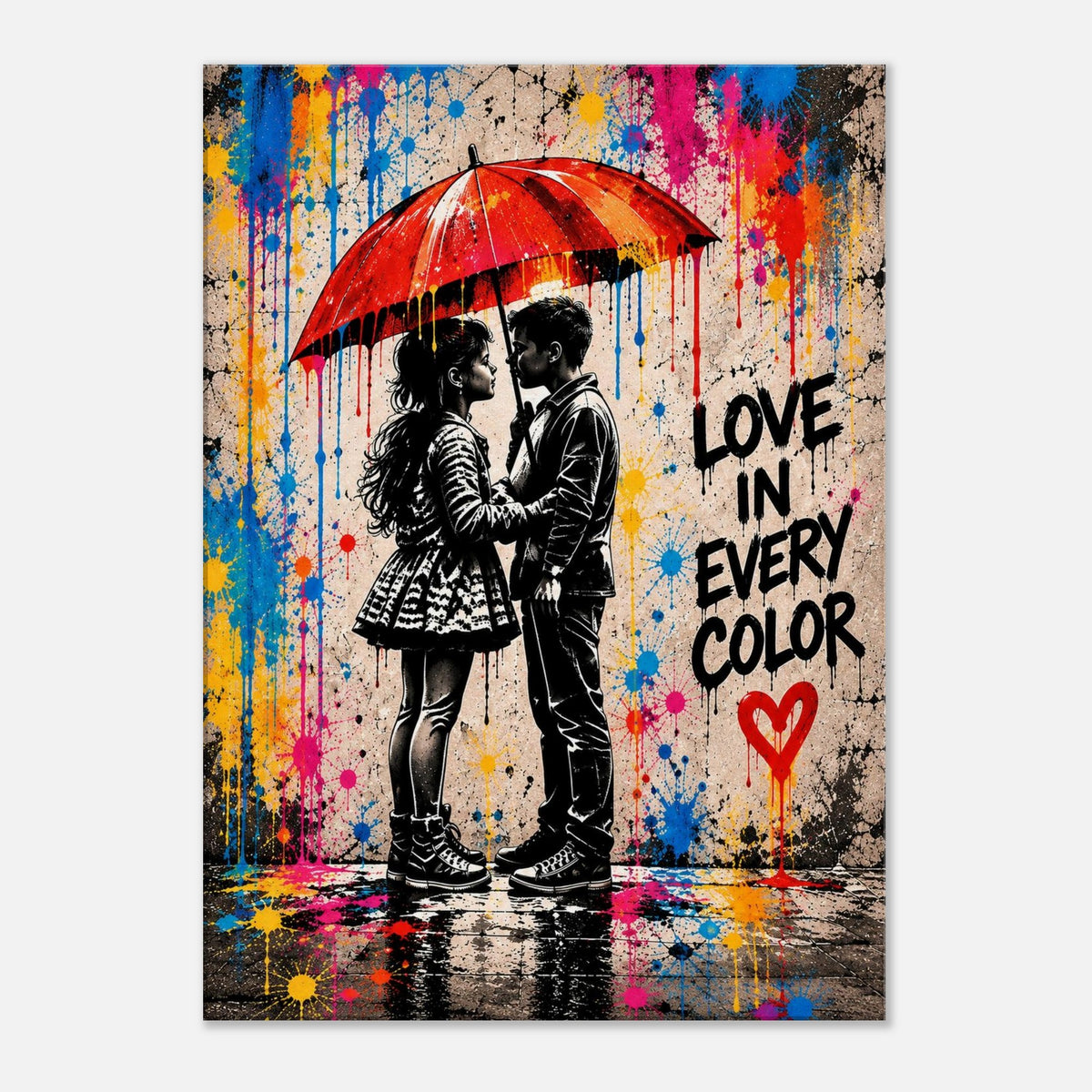 Love in Every Color Street-Art Leinwand – Produktansicht 6