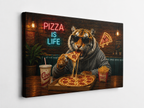 Tiger mit Pizza – humorvolles Leinwandbild, Produktansicht 3