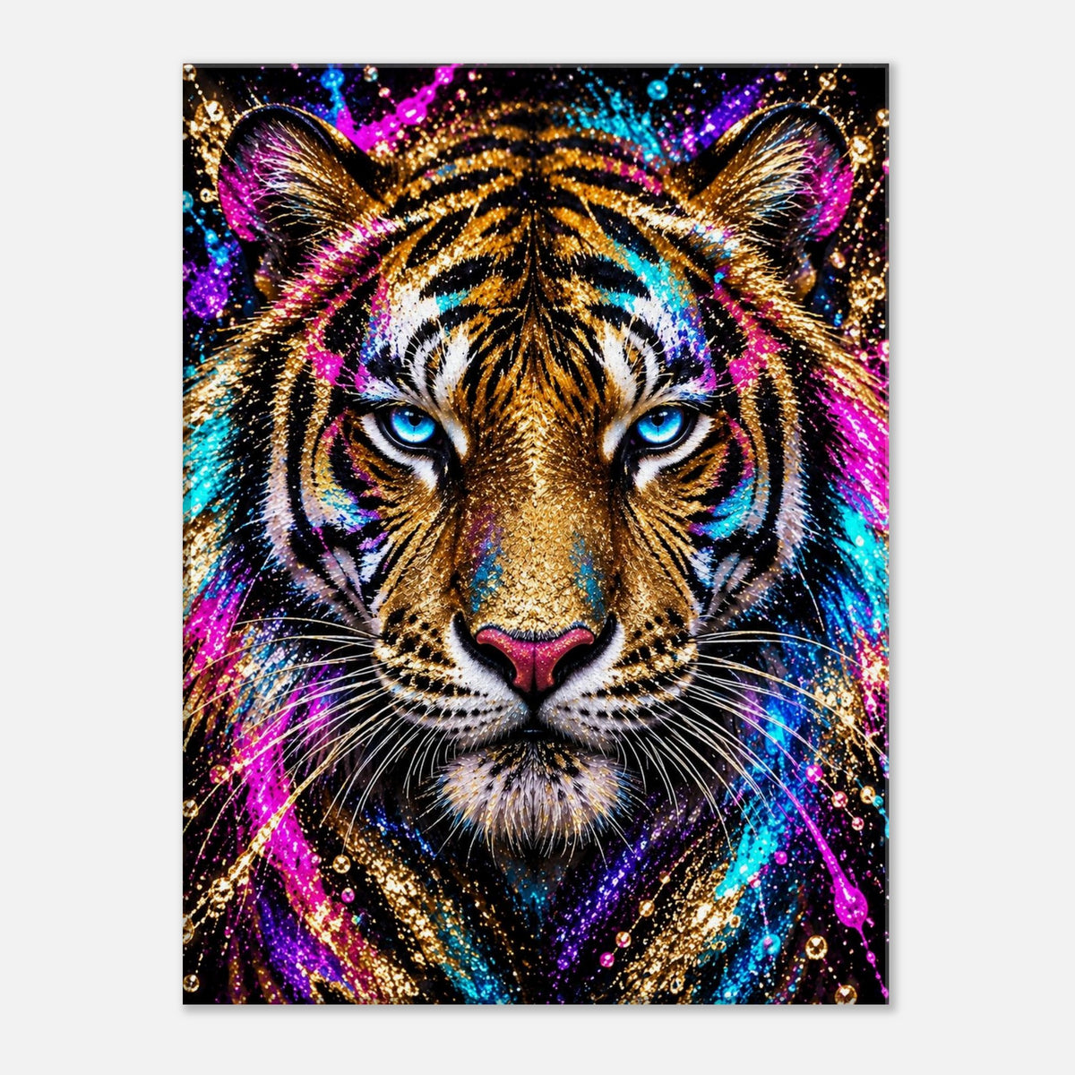 Tiger Leinwandbild Gold Neon – Produktansicht 08 – Motivhafen