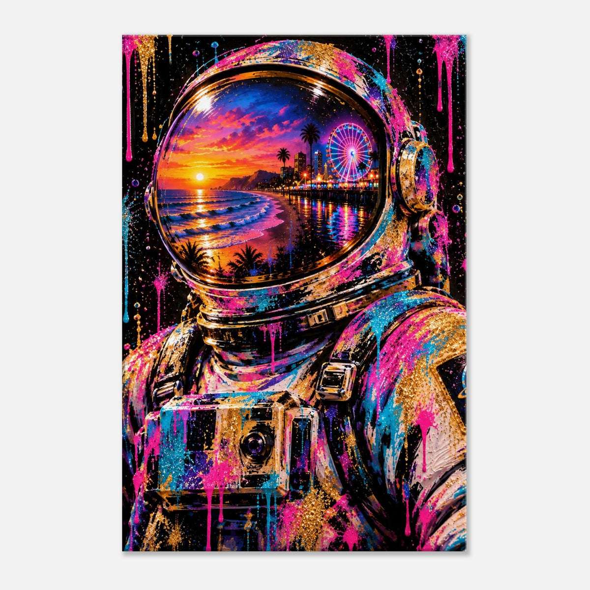 Astronaut Leinwandbild Neon Pop Art – Produktansicht 07 – Motivhafen