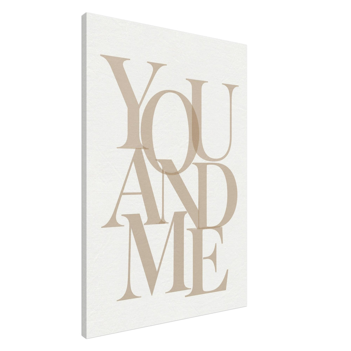 YOU AND ME – minimalistisches Leinwandbild in Beige