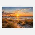 Sonnenuntergang über Strand und Dünen – Leinwandbild, Produktansicht 1
