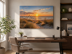 Sonnenuntergang über Strand und Dünen – Leinwandbild, Produktansicht 5
