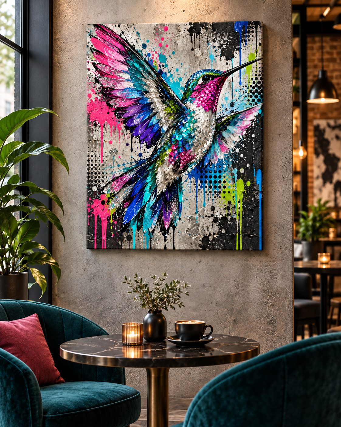 Kolibri Leinwandbild Street Art – Produktansicht 13 – Motivhafen