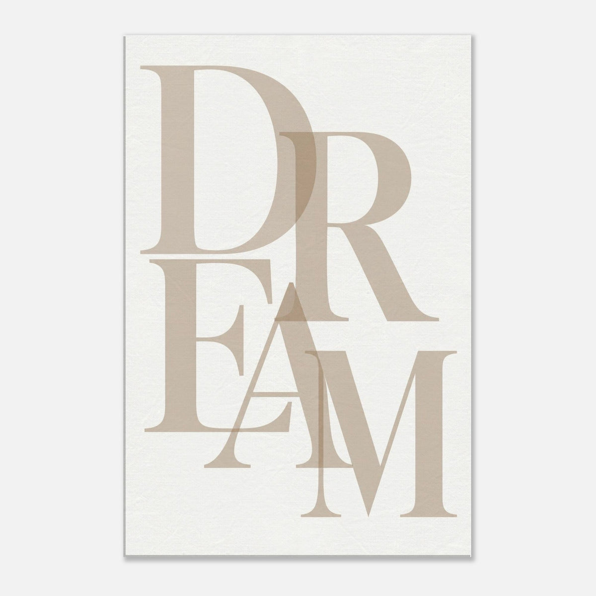 DREAM – minimalistisches Leinwandbild in Beige