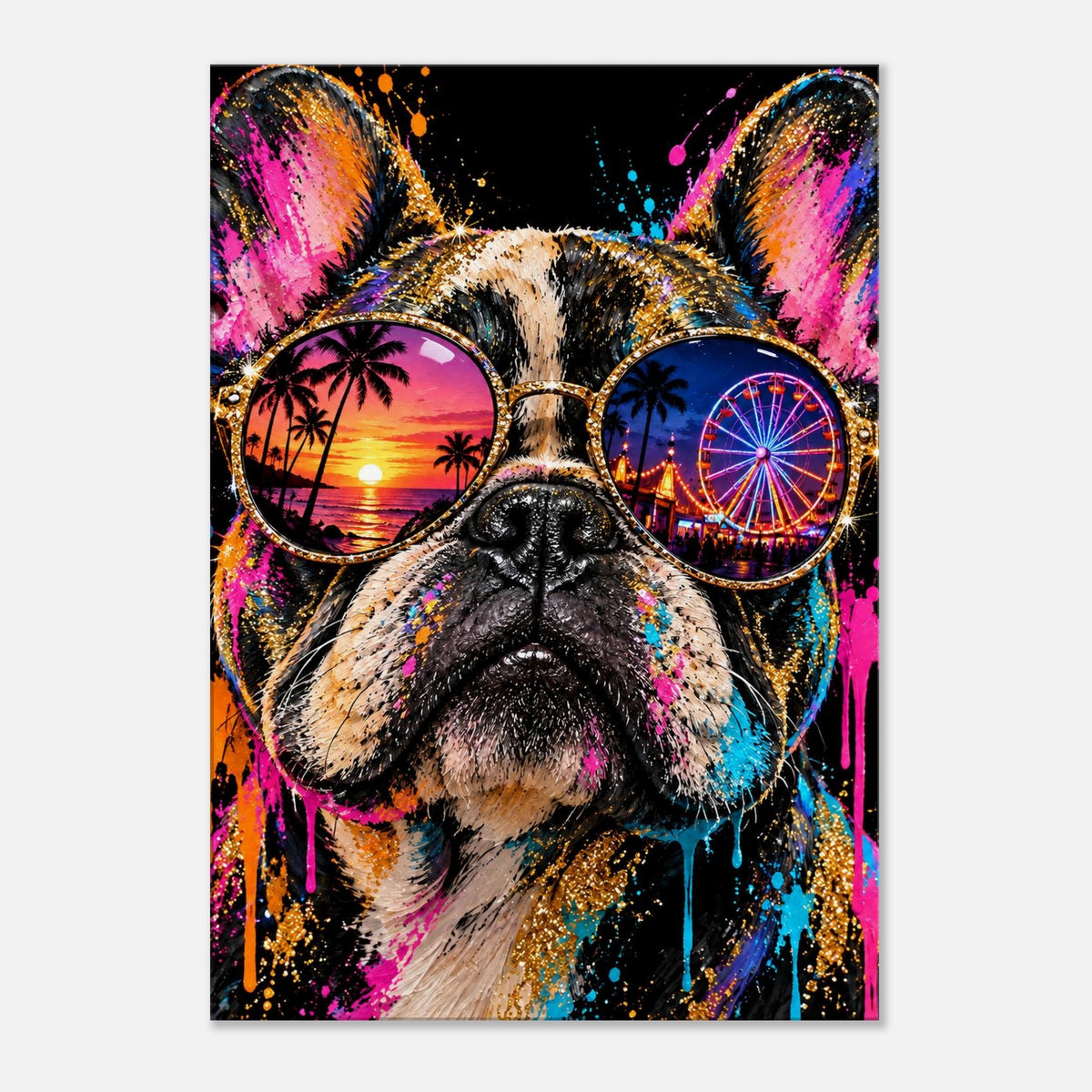 Bulldogge Leinwandbild Pop Art – Produktansicht 01 – Motivhafen