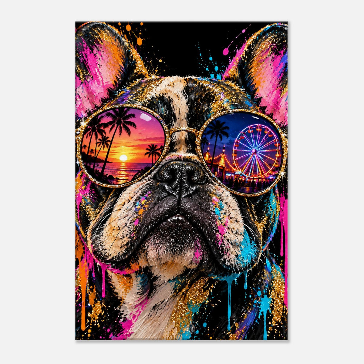 Bulldogge Leinwandbild Pop Art – Produktansicht 06 – Motivhafen