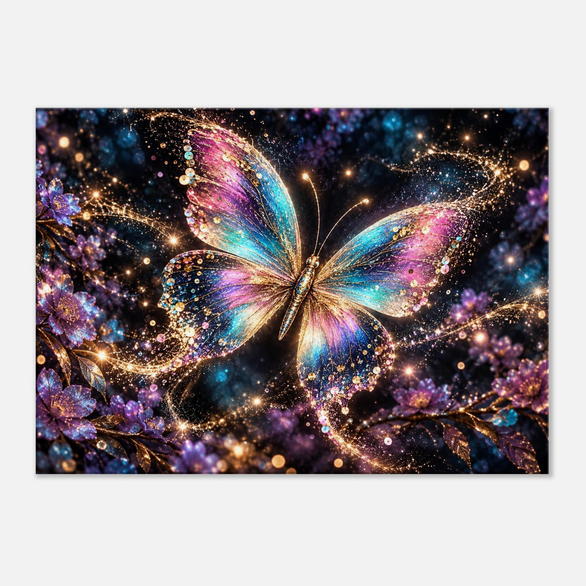 Schmetterling Leinwandbild Glitzer – Produktansicht 02 – Motivhafen