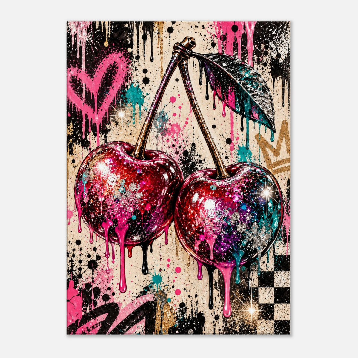 Kirschen Leinwandbild Pop Art – Produktansicht 03 – Motivhafen