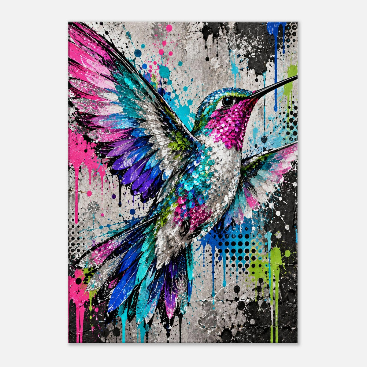 Kolibri Leinwandbild Street Art – Produktansicht 06 – Motivhafen