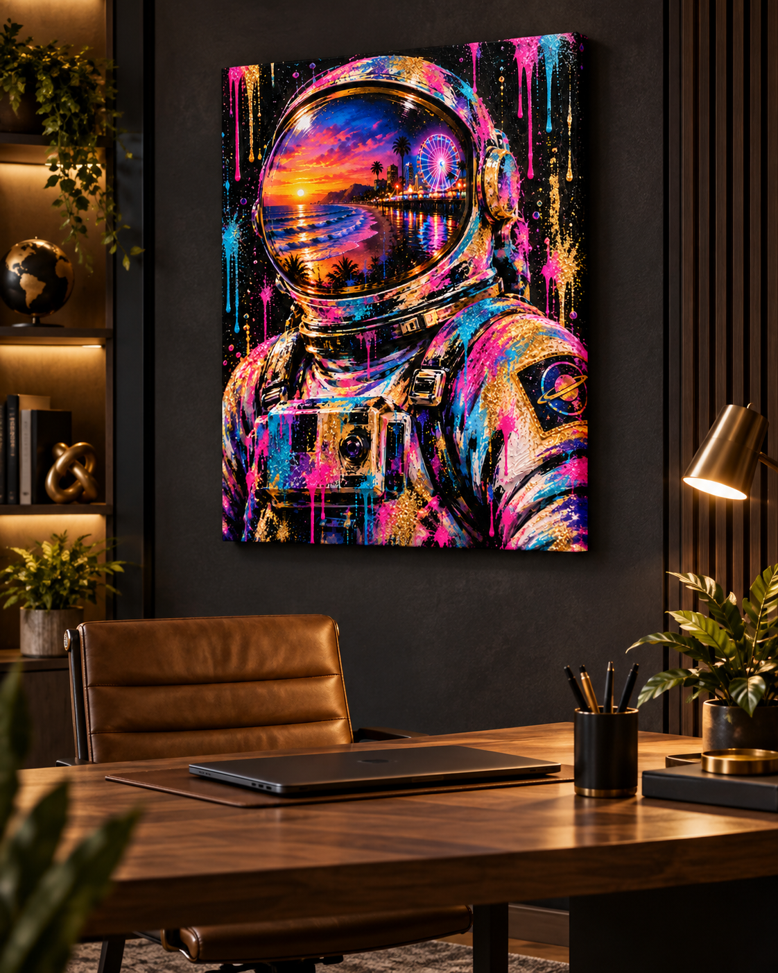 Astronaut Leinwandbild Neon Pop Art – Produktansicht 11 – Motivhafen