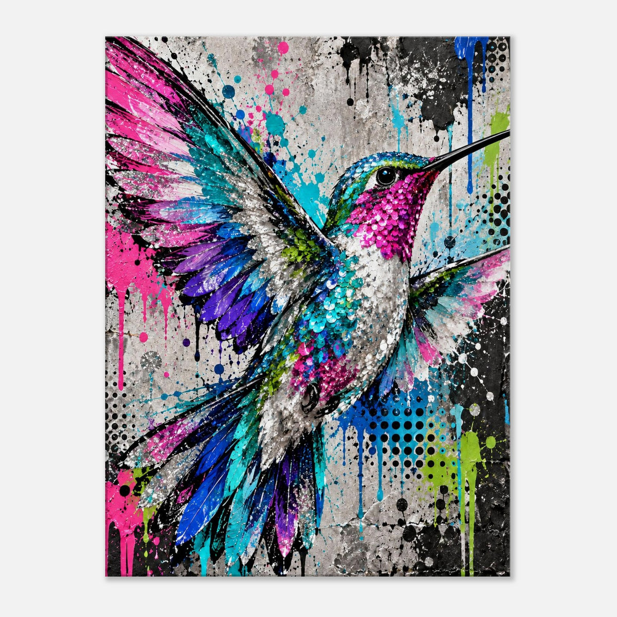Kolibri Leinwandbild Street Art – Produktansicht 08 – Motivhafen