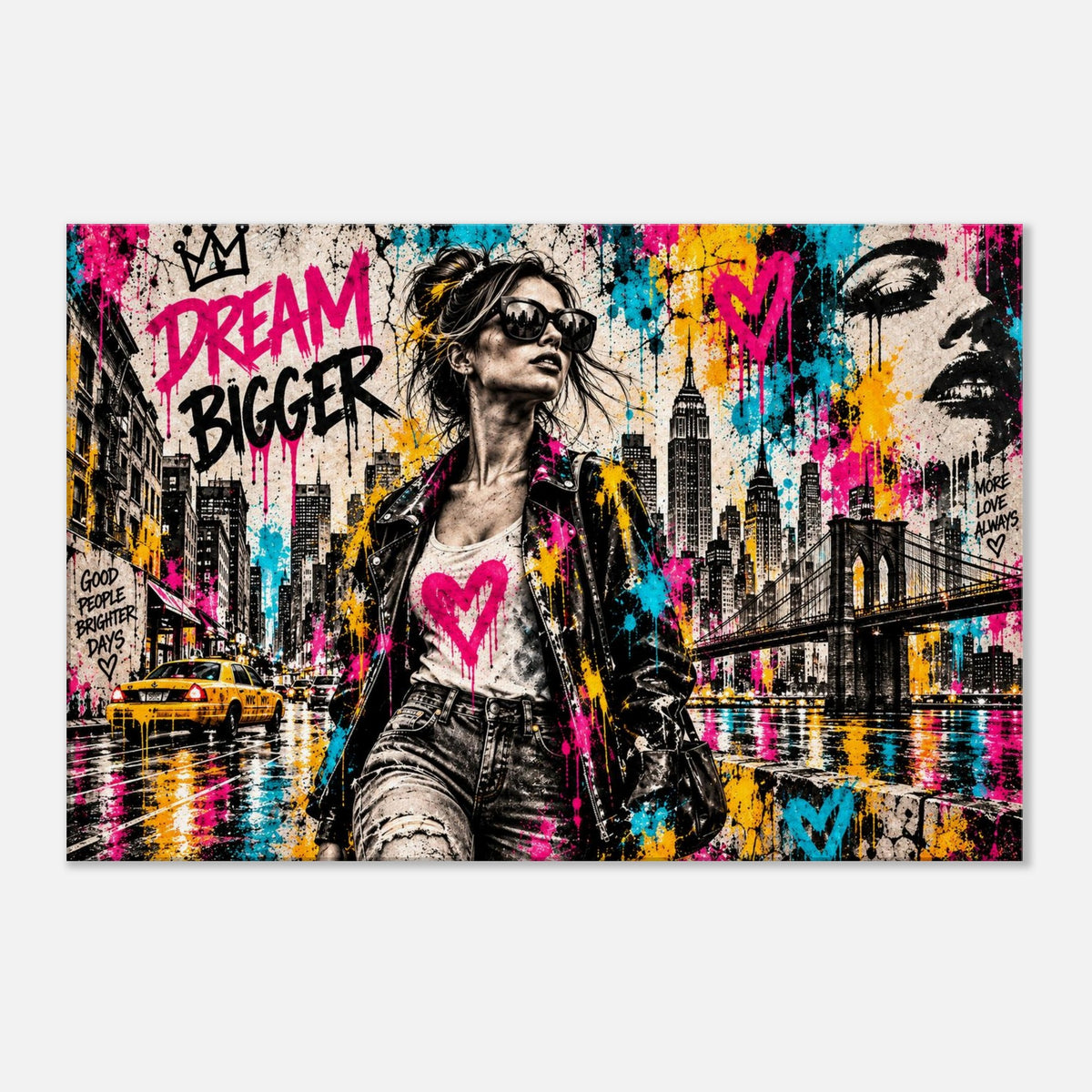 Dream Bigger – Street-Art Leinwandbild