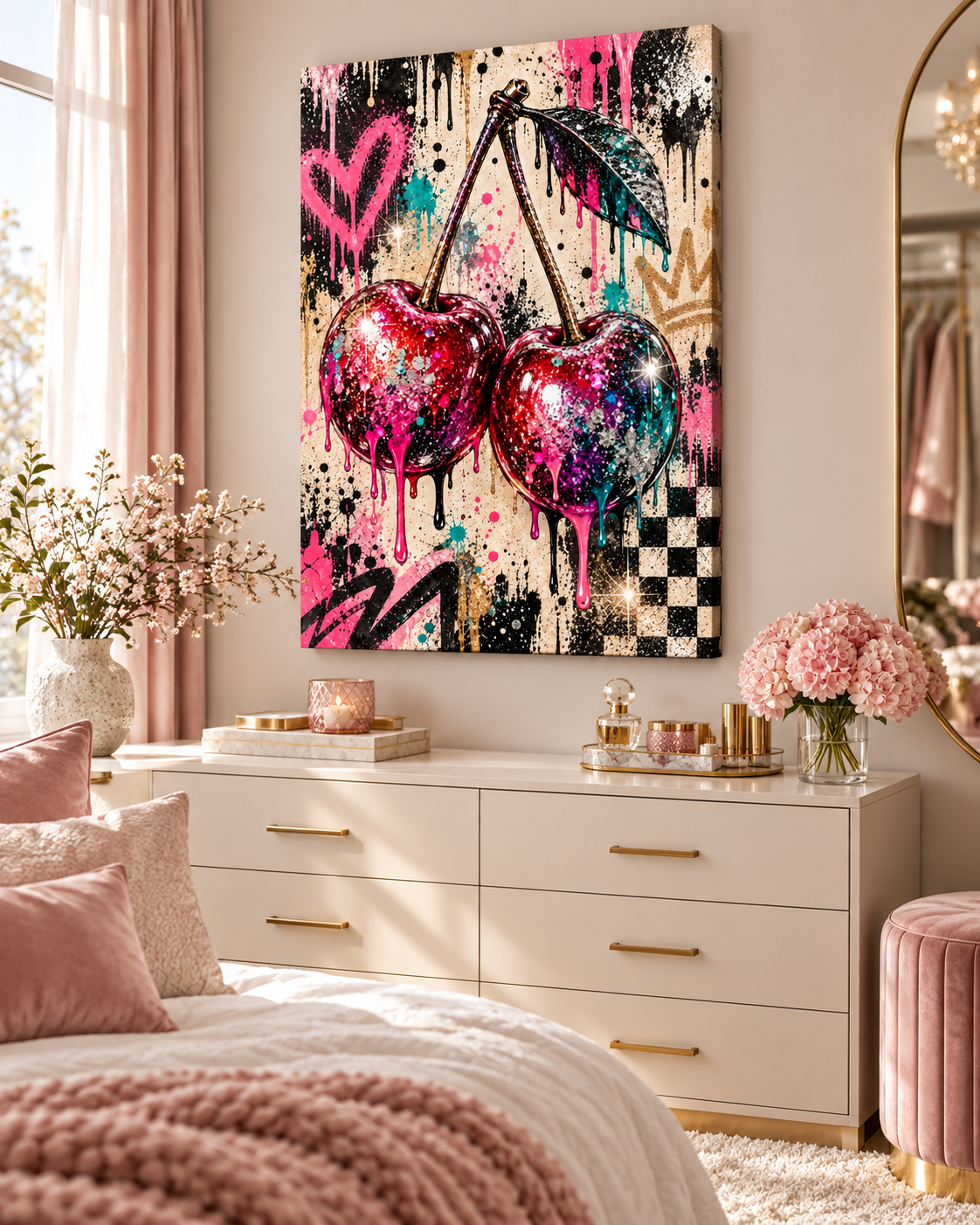 Kirschen Leinwandbild Pop Art – Produktansicht 14 – Motivhafen