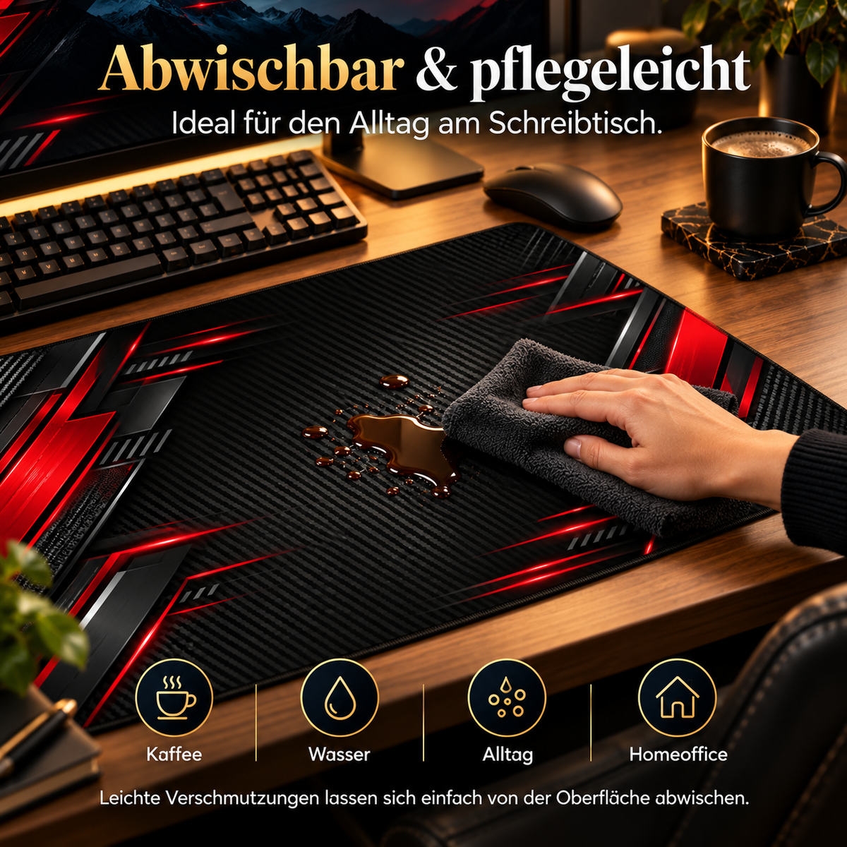 Carbon Racing Schreibtischunterlage abwischbar und pflegeleicht