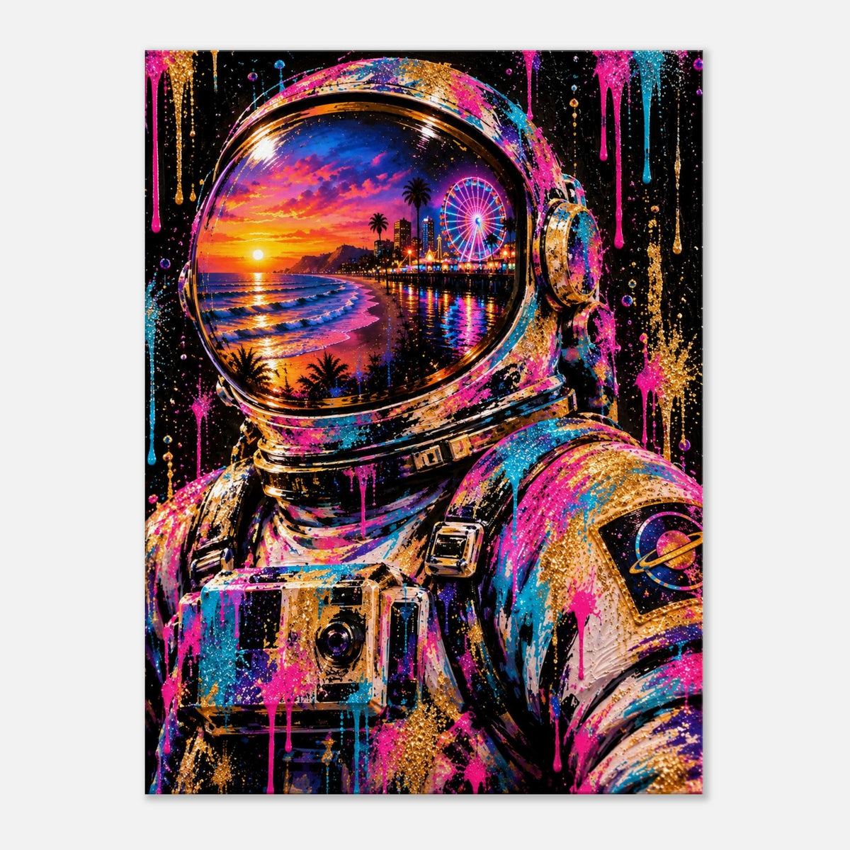 Astronaut Leinwandbild Neon Pop Art – Produktansicht 05 – Motivhafen