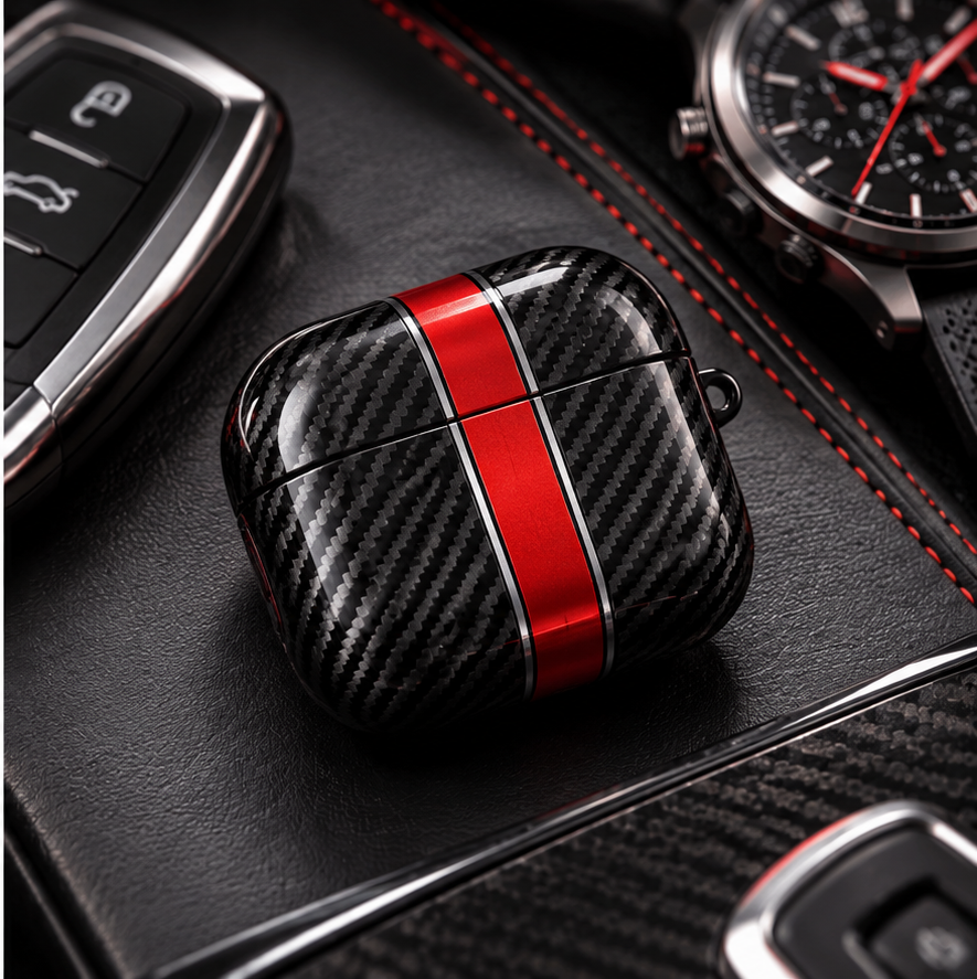 AirPods Carbon Racing Case Schwarz Rot Lifestyle