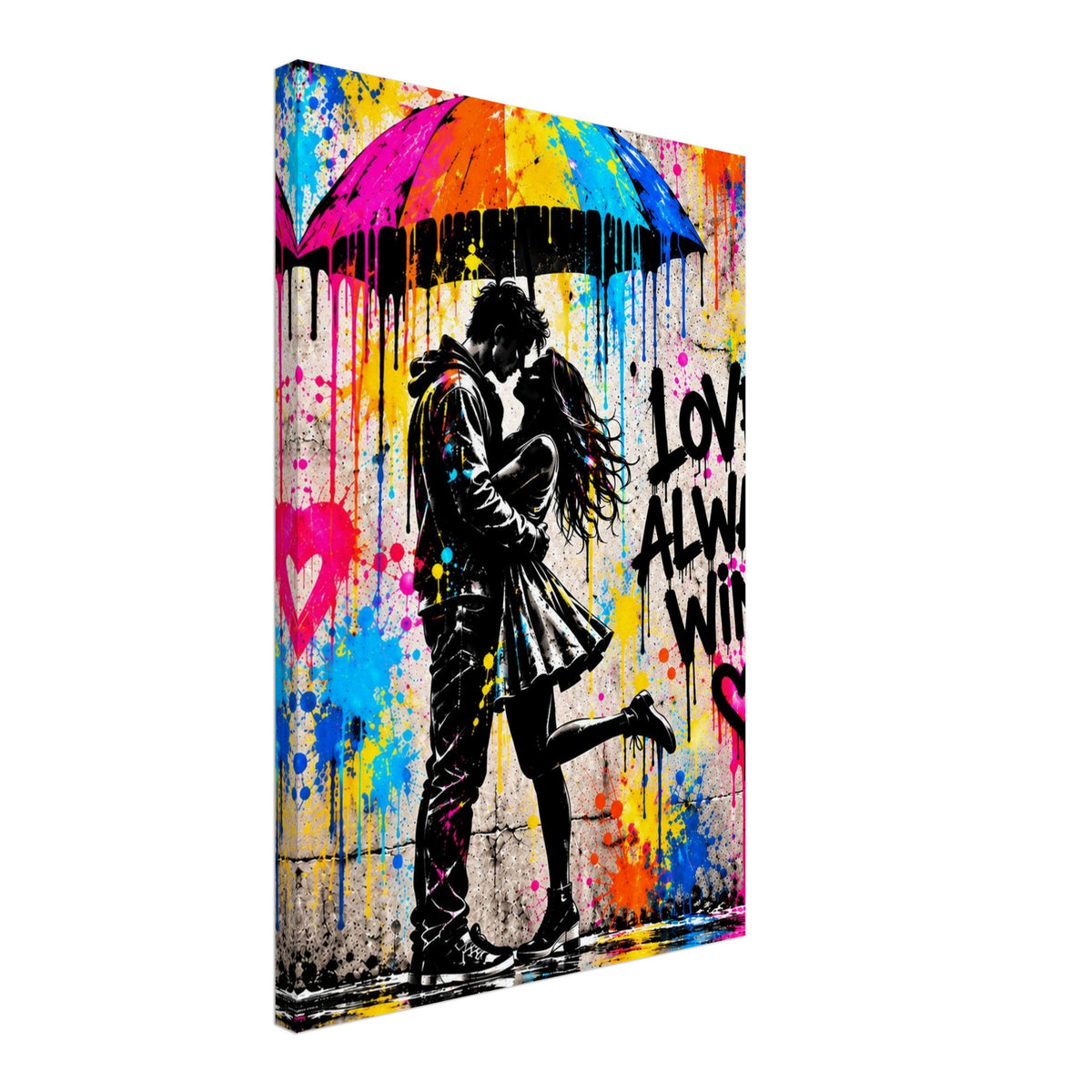 Love Always Wins Street-Art Leinwand – Produktansicht 4