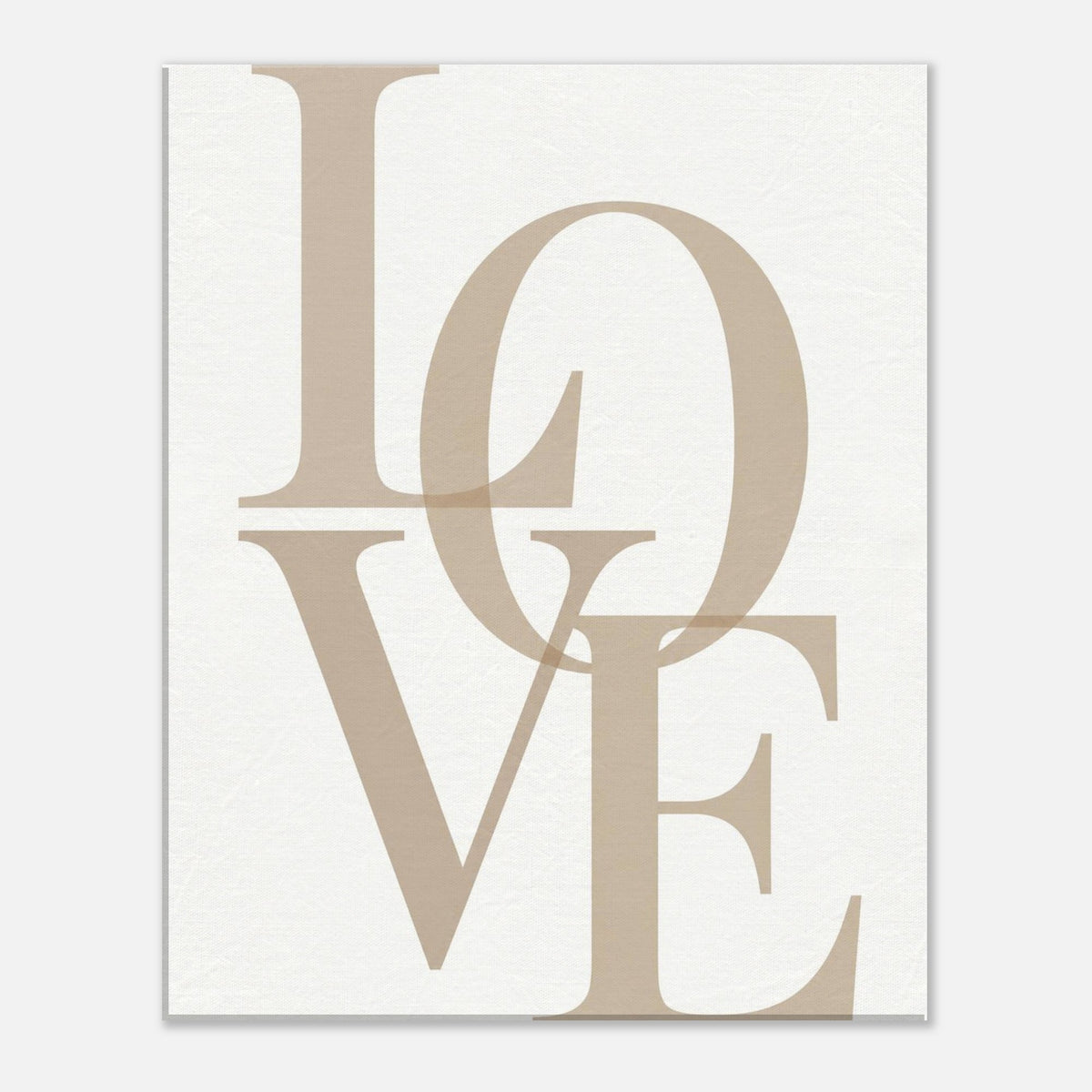 LOVE – minimalistisches Leinwandbild in Beige