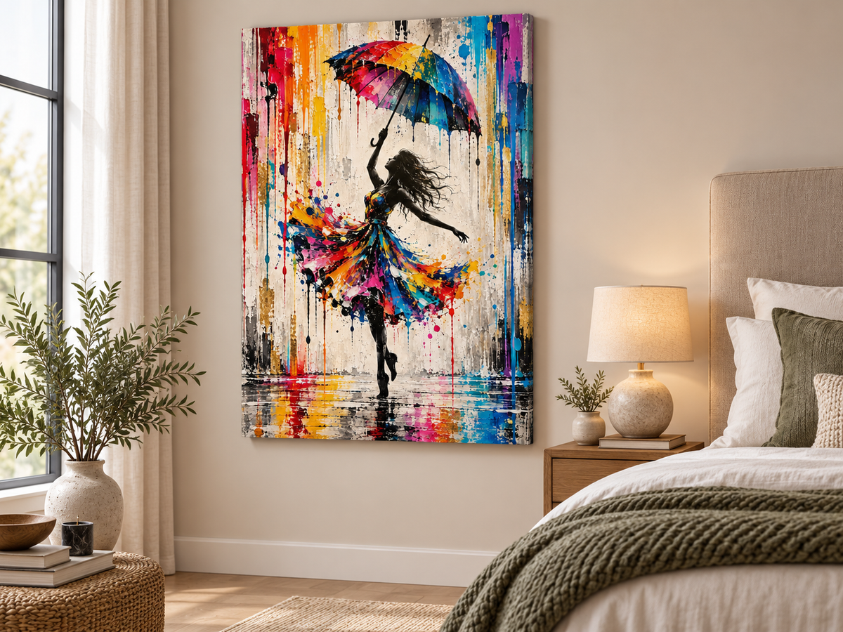 Schirmtänzerin Pop-Art Leinwandbild – Produktansicht 9
