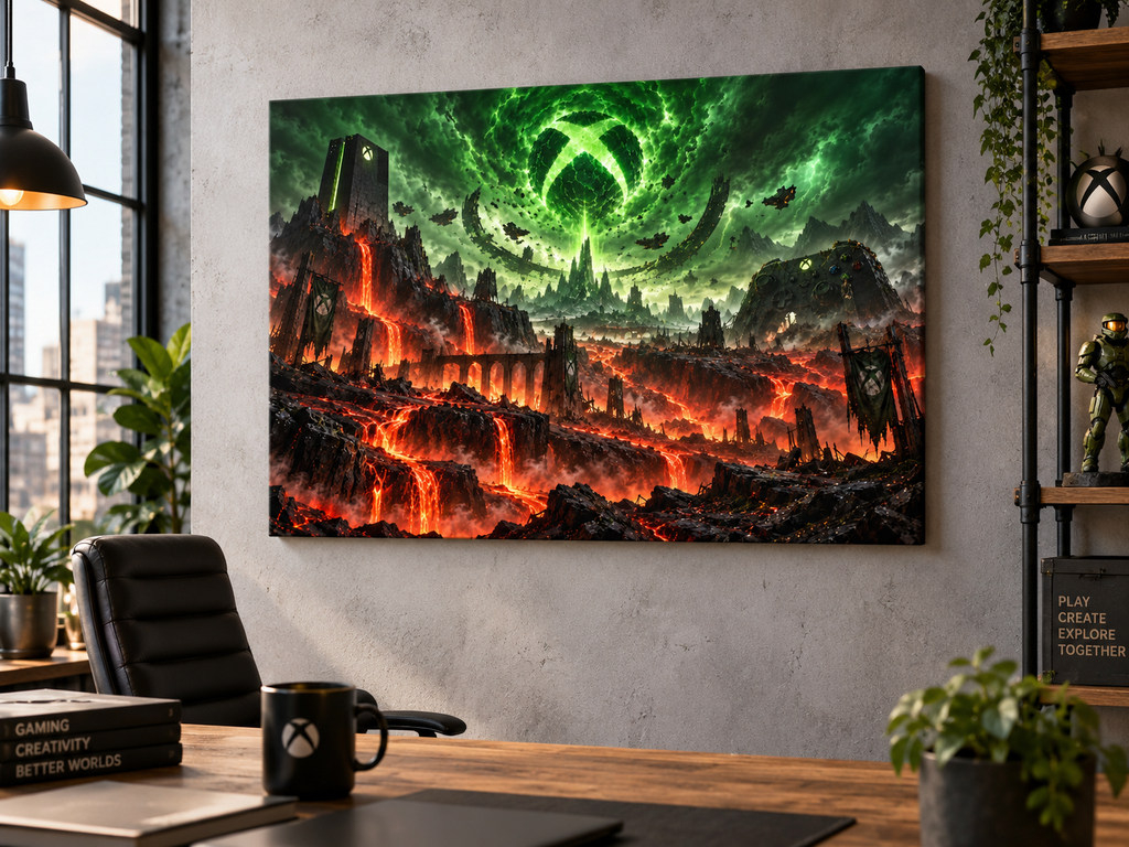 Gaming-Apokalypse mit grüner Energie – Leinwandbild, Produktansicht 4