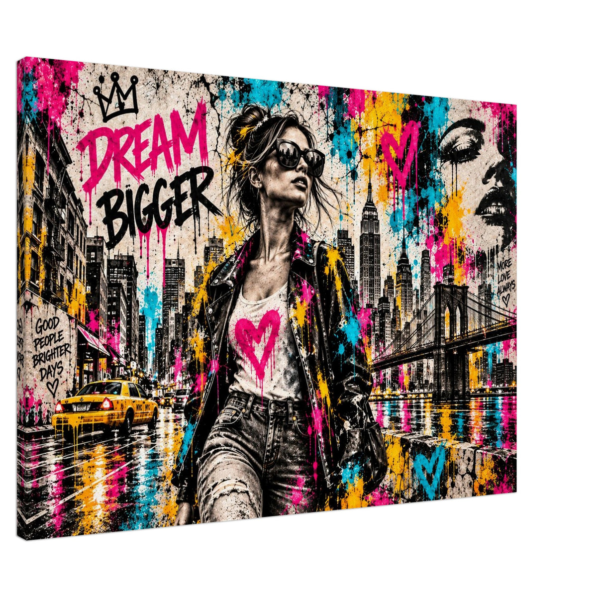 Dream Bigger – Street-Art Leinwandbild