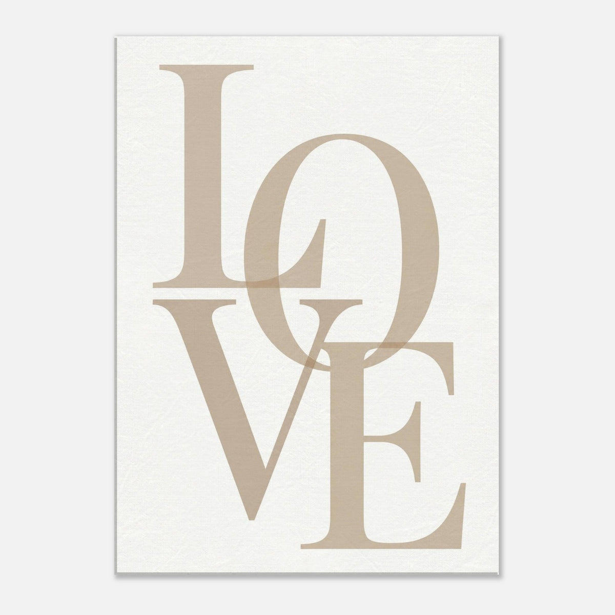 LOVE – minimalistisches Leinwandbild in Beige