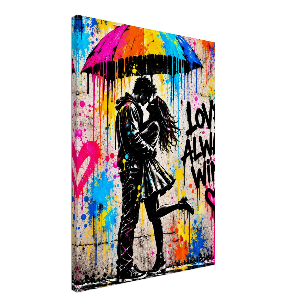 Love Always Wins Street-Art Leinwand – Produktansicht 2