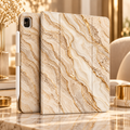 Beige Gold Marble iPad Hülle – Premium Hauptansicht