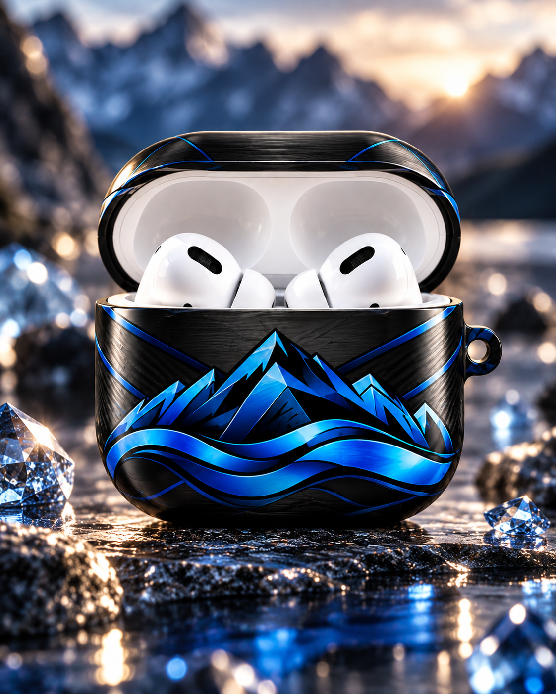 Berg AirPods Case Schwarz Blau – Premium Produktbild