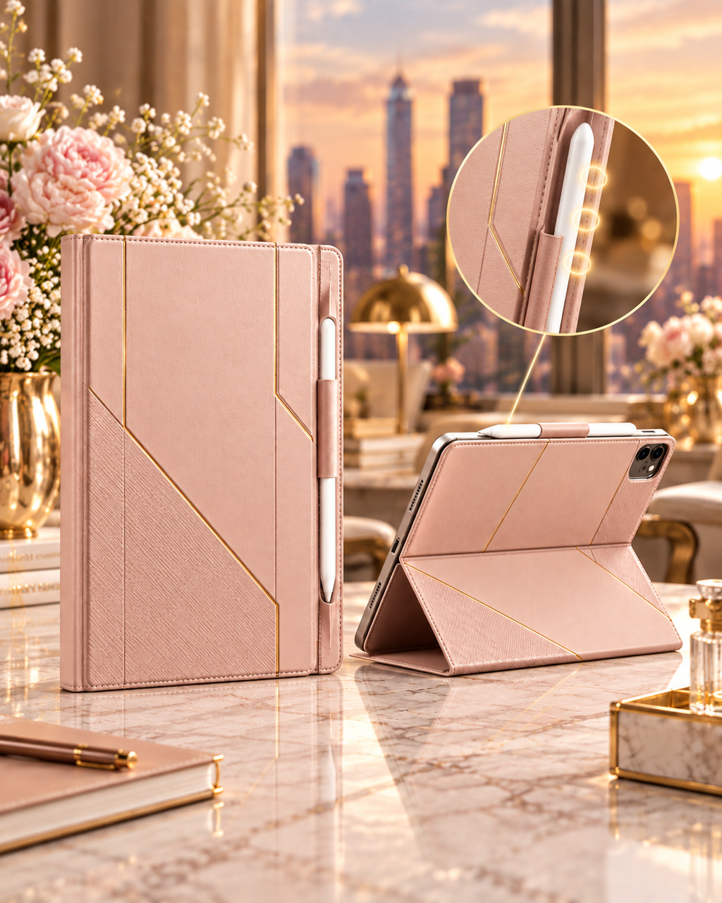 Blush Atelier iPad Hülle – Magnetische Stiftladung