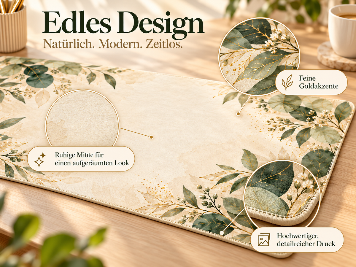 Botanical Green Desk Mat Detailansicht