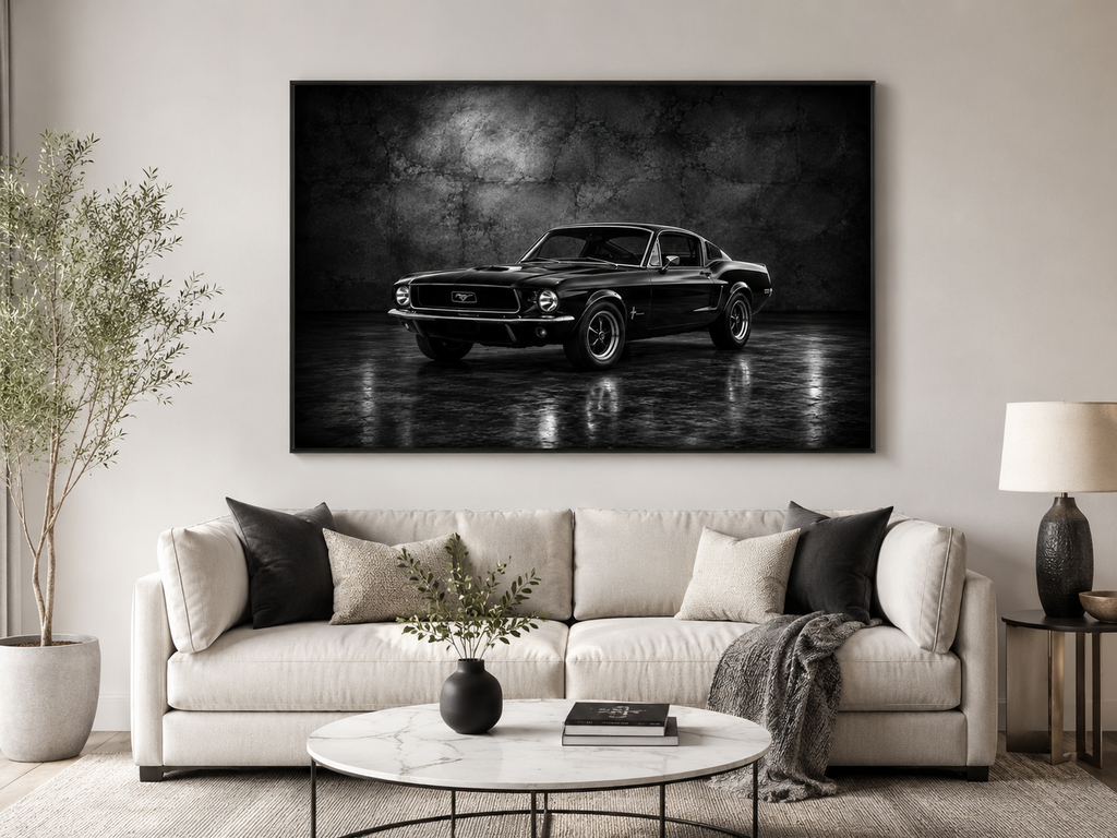 Klassischer Muscle Car in Frontansicht – Leinwandbild, Produktansicht 2