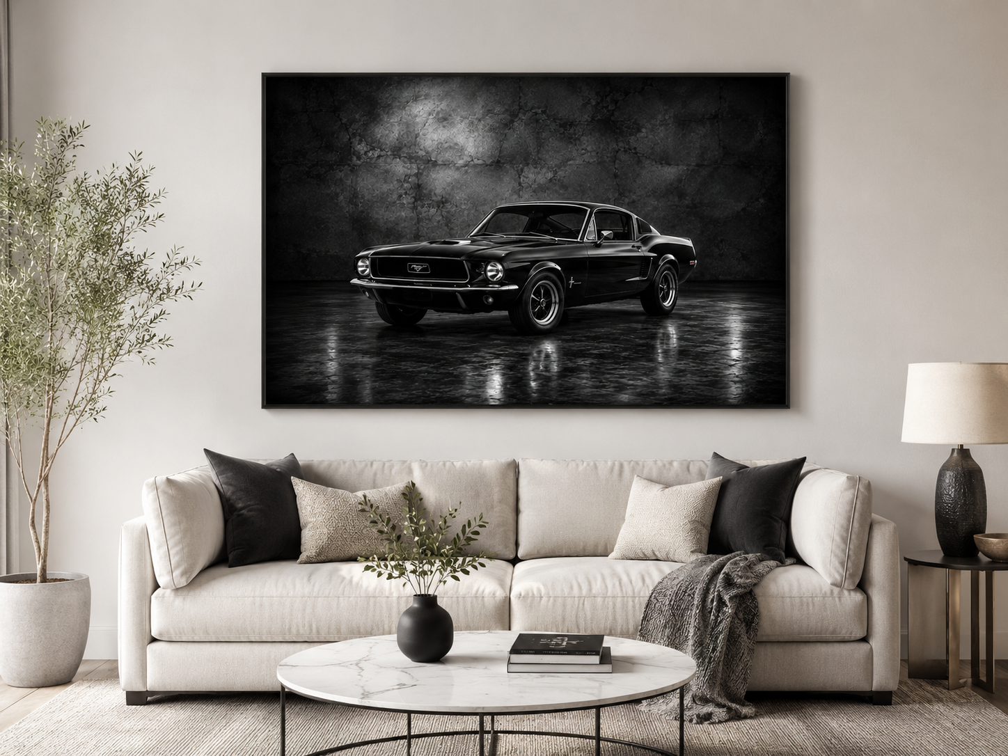 Klassischer Muscle Car in Frontansicht – Leinwandbild, Produktansicht 2