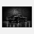 Klassischer Muscle Car in Heckansicht – Leinwandbild, Produktansicht 1